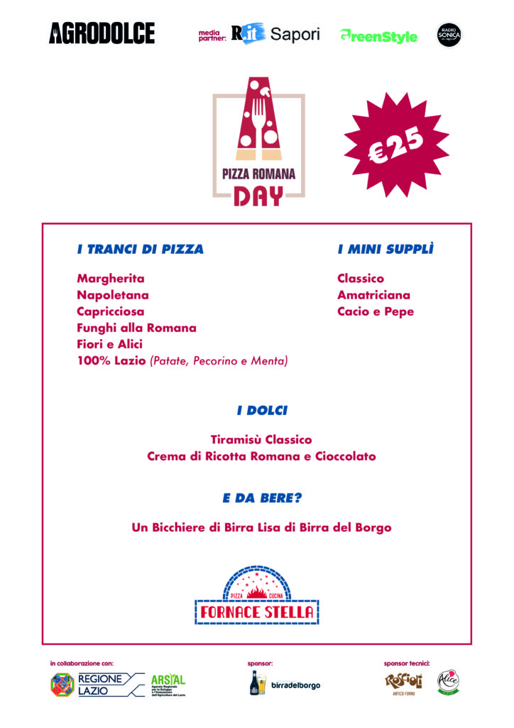 Menu Pizza Romana Day da Fornace Stella